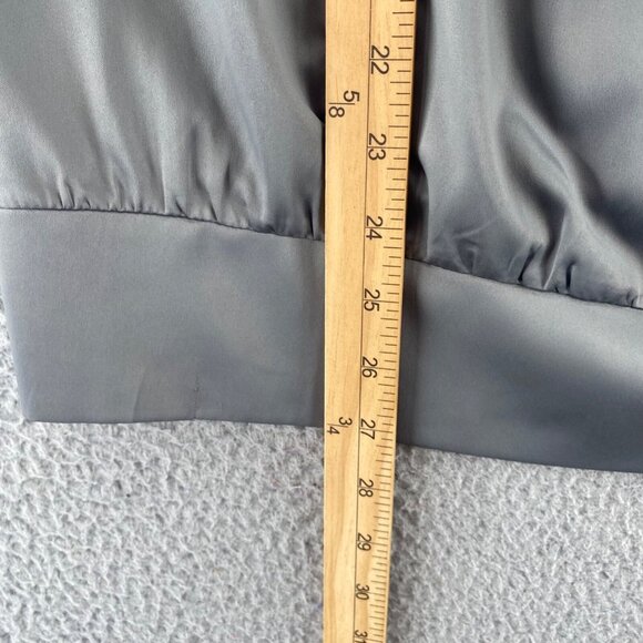 Bob Mackie Top Womens Large Gray Satin Wearable Art Embroidered Long Sleeve NWT - Picture 9 of 10